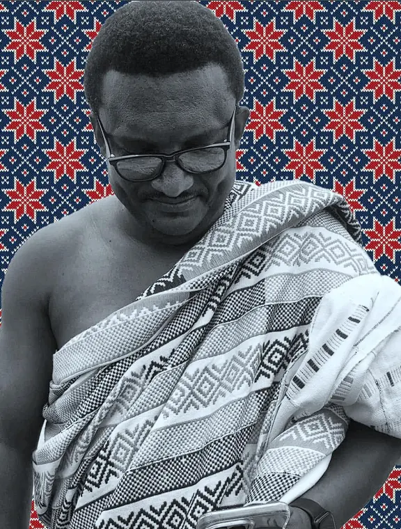Barimah Kofi Asare Kyei-Baffour in kente cloth